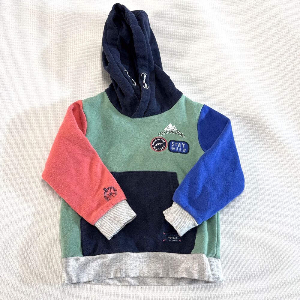 Joules "Lucas" Color block Raglan Sleeve Hooded Sweatshirt - 4T Hoodie